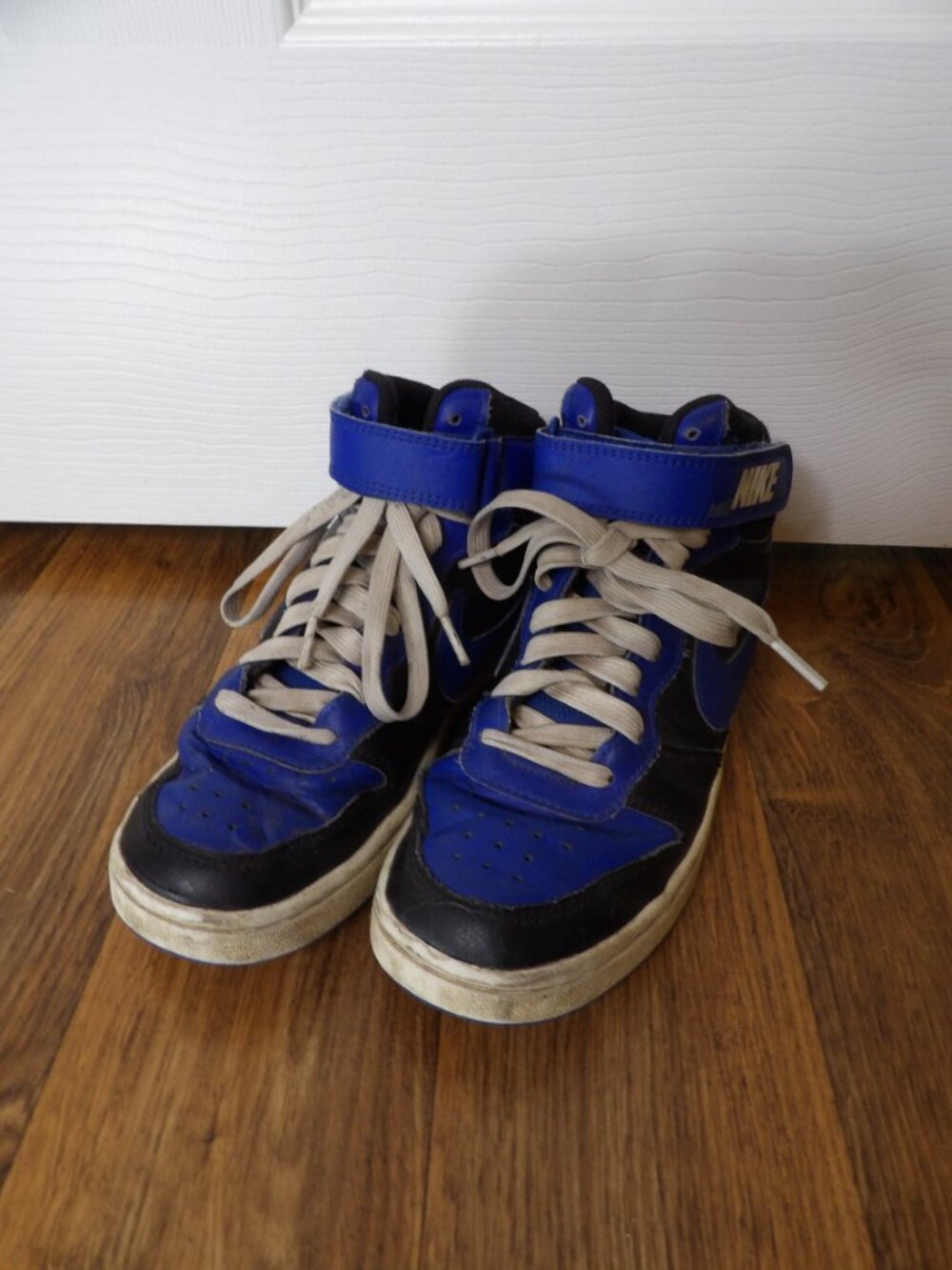 Nike Court Borough Mid 2 GS Black Game Royal High Top Sneakers Size 4.5